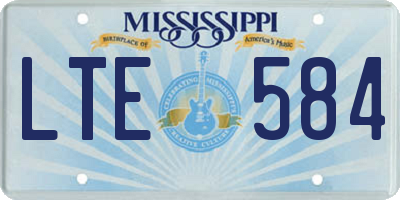 MS license plate LTE584
