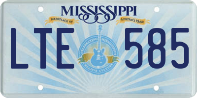 MS license plate LTE585