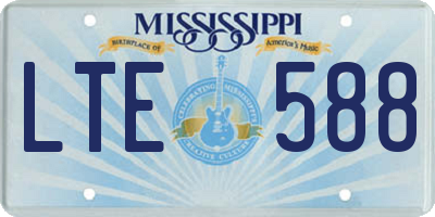 MS license plate LTE588