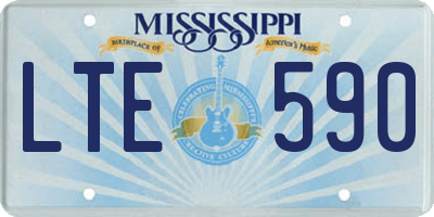 MS license plate LTE590