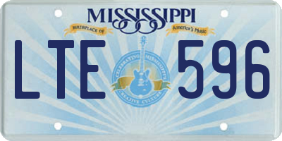 MS license plate LTE596