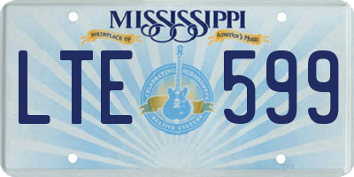 MS license plate LTE599