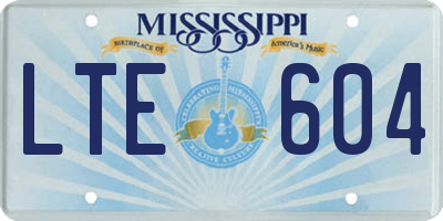 MS license plate LTE604