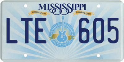 MS license plate LTE605