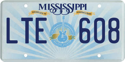 MS license plate LTE608