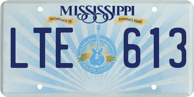 MS license plate LTE613