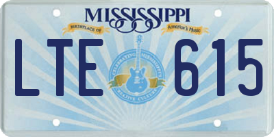 MS license plate LTE615