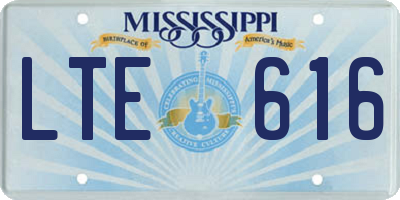 MS license plate LTE616