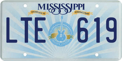 MS license plate LTE619
