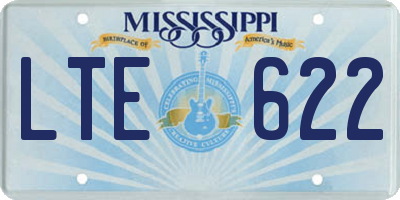 MS license plate LTE622