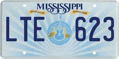 MS license plate LTE623