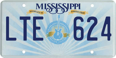 MS license plate LTE624