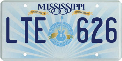 MS license plate LTE626