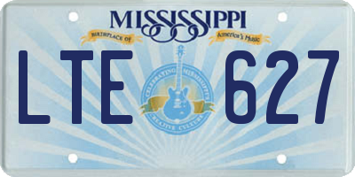 MS license plate LTE627