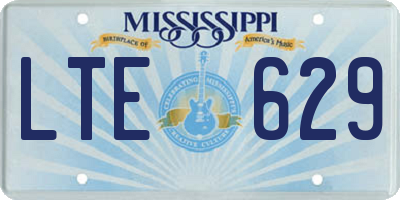 MS license plate LTE629