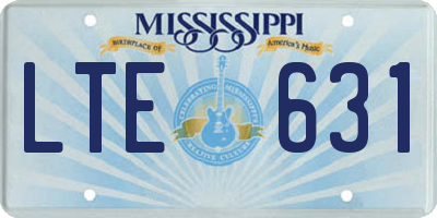 MS license plate LTE631