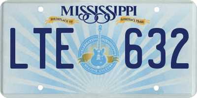 MS license plate LTE632