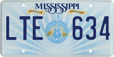 MS license plate LTE634