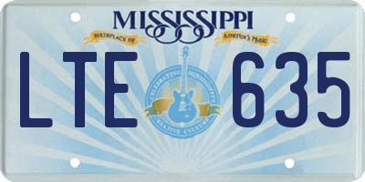 MS license plate LTE635