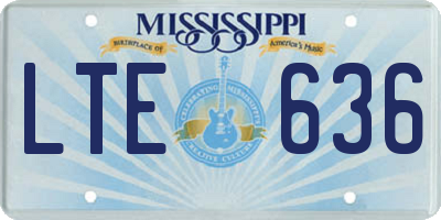 MS license plate LTE636