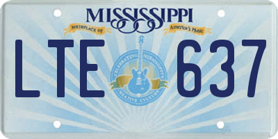 MS license plate LTE637