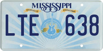 MS license plate LTE638