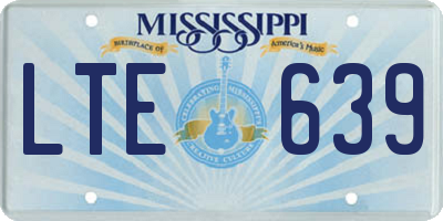 MS license plate LTE639