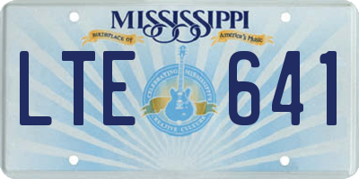 MS license plate LTE641
