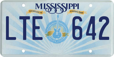 MS license plate LTE642