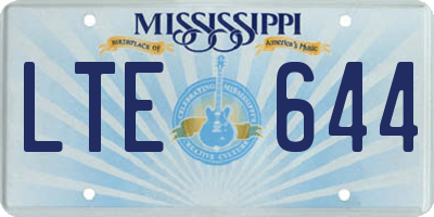MS license plate LTE644