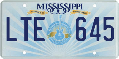 MS license plate LTE645
