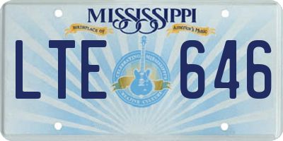 MS license plate LTE646