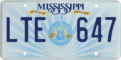 MS license plate LTE647