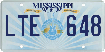 MS license plate LTE648