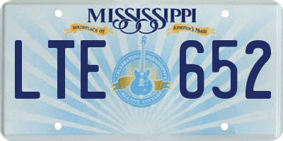 MS license plate LTE652