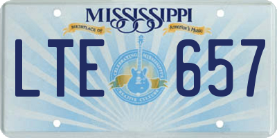 MS license plate LTE657