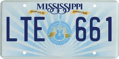 MS license plate LTE661