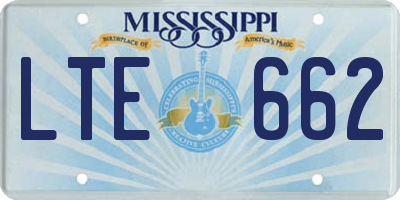 MS license plate LTE662