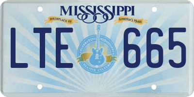 MS license plate LTE665