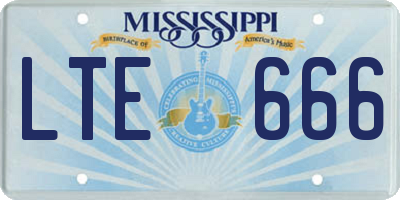 MS license plate LTE666