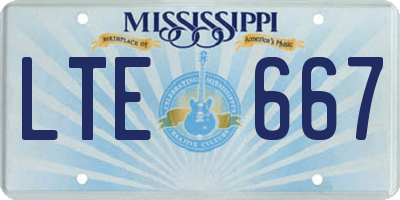 MS license plate LTE667