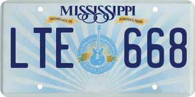 MS license plate LTE668
