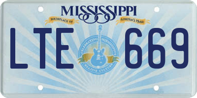 MS license plate LTE669