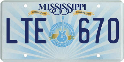 MS license plate LTE670