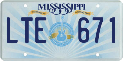 MS license plate LTE671