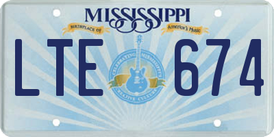MS license plate LTE674