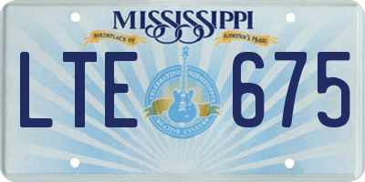 MS license plate LTE675