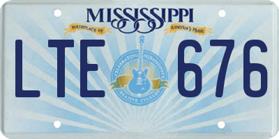 MS license plate LTE676