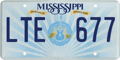 MS license plate LTE677