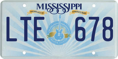 MS license plate LTE678